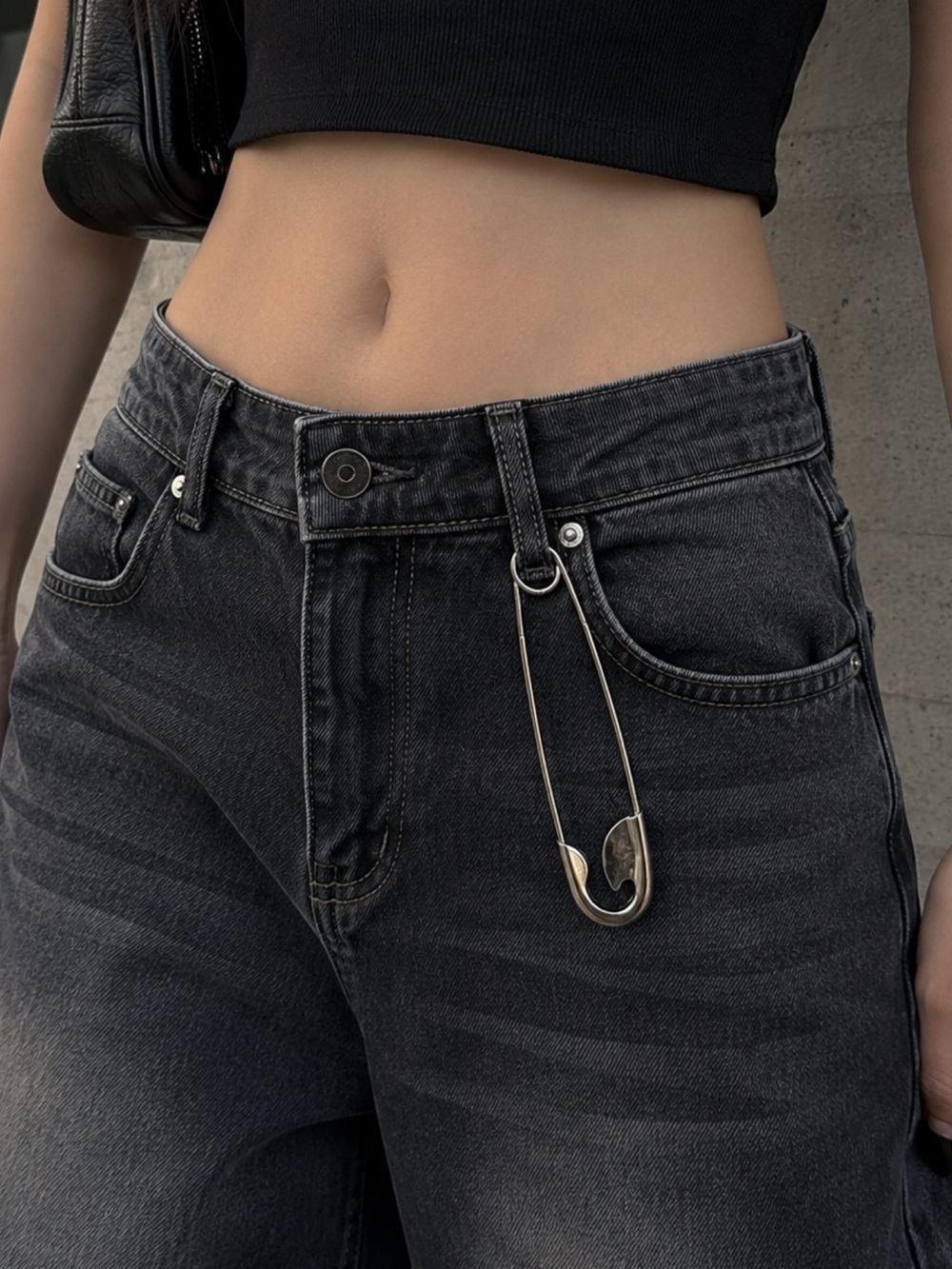 Oversized Silver Safety Pin jeans accessory, Bag Charm, Y2K. Punk, Masc, Goth - Picture 6 of 9